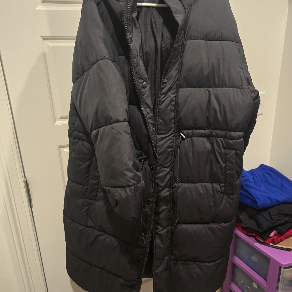 Fabletics Black Puffer Jacket Long